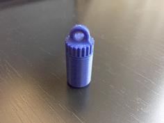 Keychain Pill Bottle – No Glue Or Support 3D Printer Model