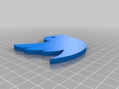 Twitter Keychain 3D Printer Model