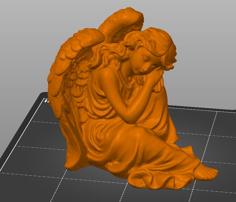 Sitting Angel Statue 3D Printer Model