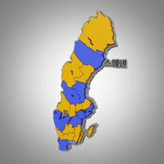 Sweden Map Puzzle 3D Printer Model