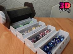 Rollup Dice Box (Rumble Roller Deep Bins) 3D Printer Model