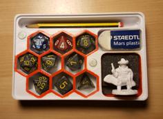 Custom X9 Dice, Pencil, Rubber, Figure Holder 3D Printer Model