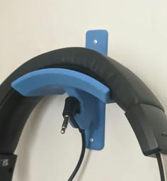 Headphone Holder With Cable Holder 3D Printer Model