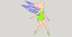 Tinkerbell Silhouette Thin Wings 3D Printer Model