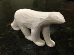 Low Poly Pompon White Bear 3D Printer Model