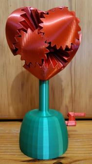 Heart Gears With Stand 3D Printer Model