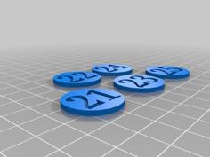 Simple Letter And Number Tokens 3D Printer Model