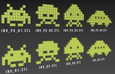 Basic Classic Space Invaders Normal Pixelated 3D Printer Model