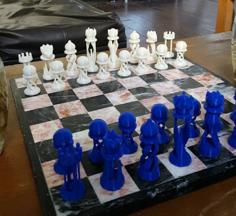 Abstract Chess Set 3D Printer Model