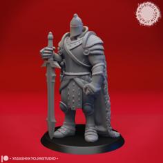 Armored Fighter / Knight – Tabletop Miniature 3D Printer Model