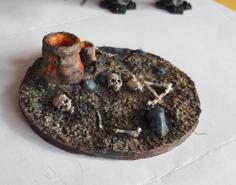 Infernal Base For 28mm (68mm Diameter) 3D Printer Model