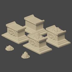 Ancient Greek Style Serpent Altar Scaled For 28mm Tabletop Terrain 3D Printer Model