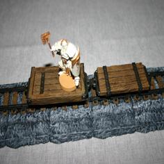 28mm D&D Flatbed Mine Wagon 3D Printer Model