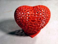 Voronoi Heart W Stand 3D Printer Model