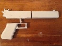 Rubberband Gun All Pieces Single Plate, Raft Only. Dowels Included. 3D Printer Model