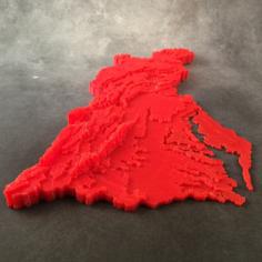 Chesapeake Bay Watershed Contour Map 3D Printer Model