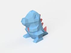 Low-Poly Totodile – Dual Extrusion Version 3D Printer Model