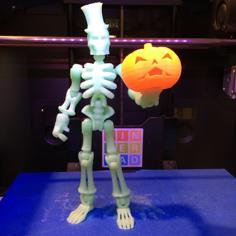 Glow-in-the-dark, Poseable Skeleton W/ Extras 3D Printer Model