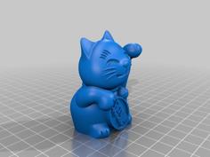 Maneki-neko -lucky Cat- (solid/filled) 3D Printer Model