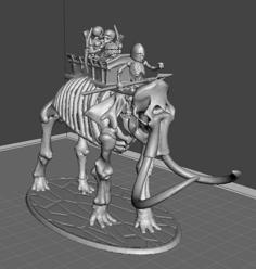 28mm Skeleton Warrior Mammoth Behemoth Tank 3D Printer Model