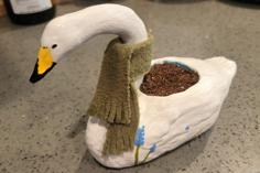 Swan Planter W/ Drainage Holes 3D Printer Model