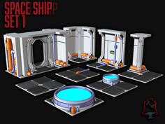 Modular Space Ship/Sci-Fi Corridor Wall Set 3D Printer Model