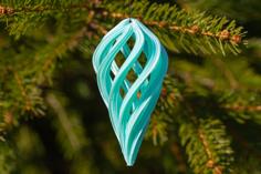 Spiral Teardrop Christmas Ornament 3D Printer Model