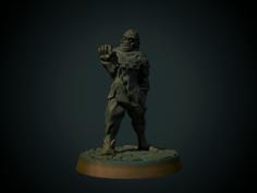 Townsfolk Zombie 28mm (supportless, FDM Friendly) 3D Printer Model