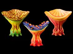 Tabletop Plant: “Mushroom Set B2” (Alien Vegetation 55) 3D Printer Model