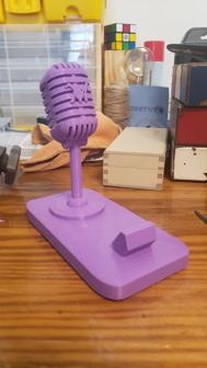 Vintage Microphone Phone Stand 3D Printer Model