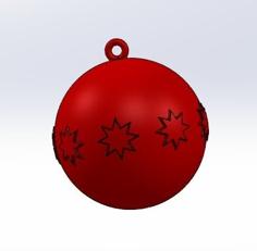 Christmas Tree Ball With Stars HD STL – Customizable By Scaling 3D Printer Model