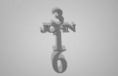 John 3:16 Cross 3D Printer Model