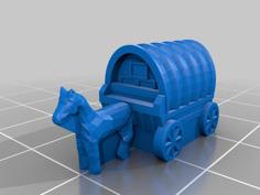 Map Token: Wagon With A Horse 3D Printer Model