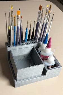 Paint Brush Caddy W/ Removable Wash Station 3D Printer Model