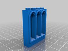 Castle Window Tall Tri-arch Lego Compatible 3D Printer Model