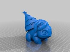 Christmas Bulbasaur With Hat (NO ORNAMENT) 3D Printer Model