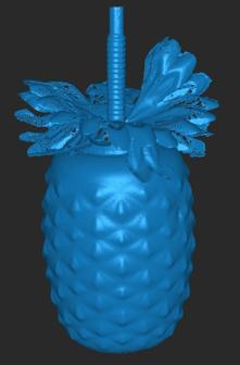 Luau Pineapple Palm Tree Sipper Bottle Cup With Straw 3D Printer Model