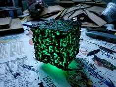 Borg Cube – Green LED Tea Light 3D Printer Model