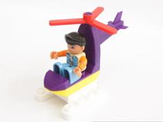 Duplo Compatible Mini Helicopter 3D Printer Model