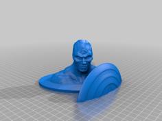 Captain America Bust Bank 3D Printer Model