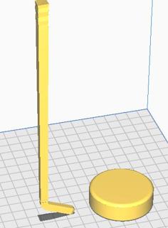 Hockey Stick And Puck 3D Printer Model