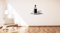 Whisky And Glasses / Whisky A Skleničky Wall Decoration 3D Printer Model