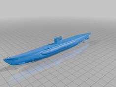 U-boat Type VII Full Hull 3D Printer Model