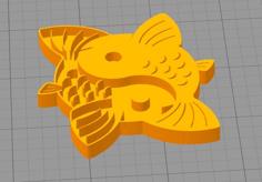 Yin-yang Koi Fridge Magnet 3D Printer Model