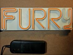 Furry EL Wire Lightup Neon Badge 3D Printer Model