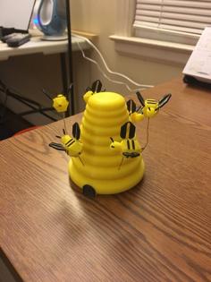 Spinning Desktop Bee Hive 3D Printer Model