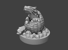 Baby Dragon Hatching 3D Printer Model