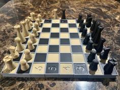 Fold-up/Portable Chess Board 3D Printer Model