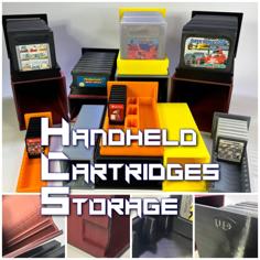 Handheld Cartridges Storage (GameBoy, Color, Advance, DS, 3DS, Switch, GameGear) 3D Printer Model