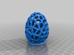 Voronoi Easter Bunny Head In Voronoi Egg 3D Printer Model